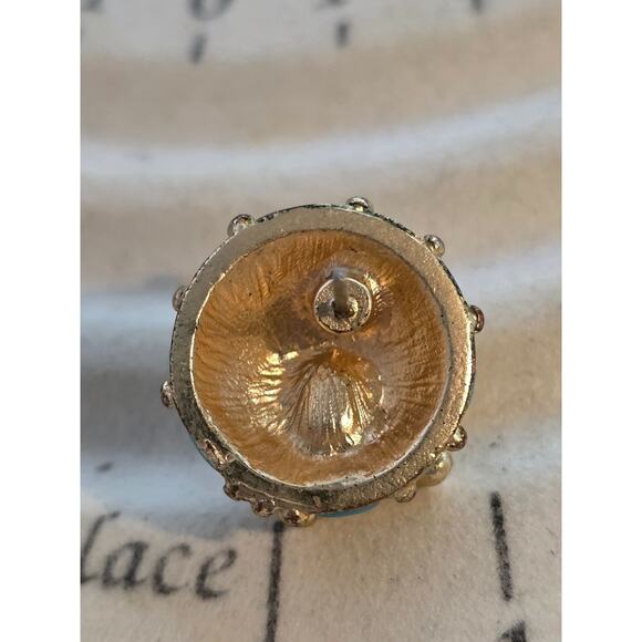 Kenneth Jay Lane Gold-Tone Turquoise & Rhinestone Bracelet & Starfish Earing Set - Picture 5 of 6